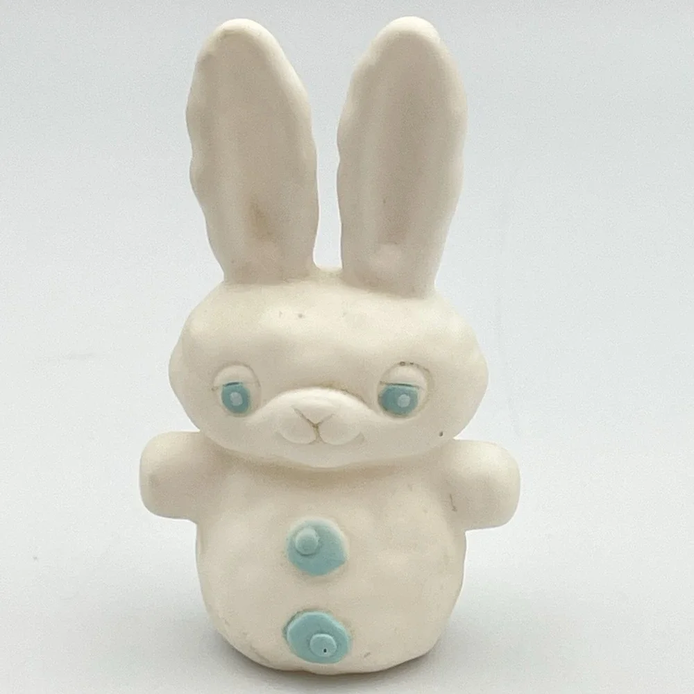Littlest Pet Shop Bunny Rabbit Figure‎ White Blue Eyes Buttons 2.5